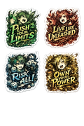 Elemental Power Sticker Sheet - 4-Piece Gritty Motivation Set