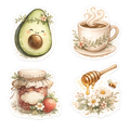 Whimsical Nature & Tea Watercolor Set