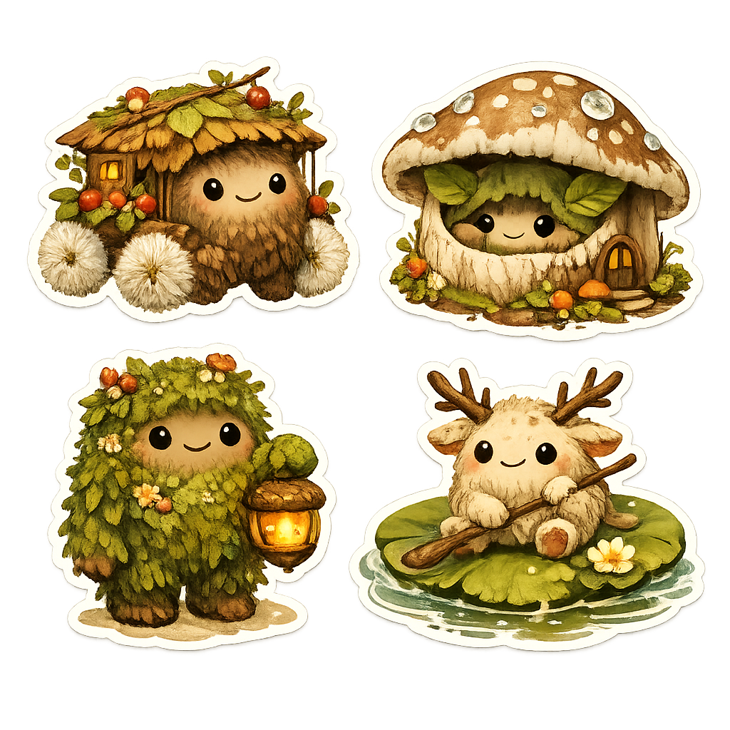 Enchanted Forest Sprite Creatures Sticker Collection