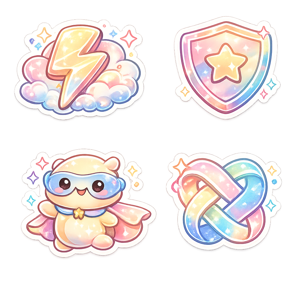 Magical Sparkle Hero & Emblems Sticker Set