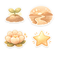 Dreamy Pastel Nature Elements Sticker Pack