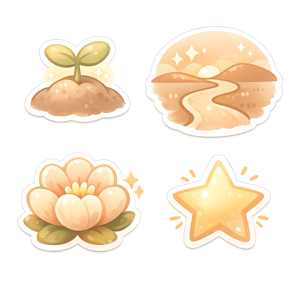 Dreamy Pastel Nature Elements Sticker Pack