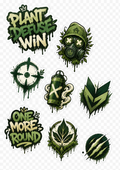 Tactical Ops Gaming Sticker Sheet – Green Graffiti Drip Style