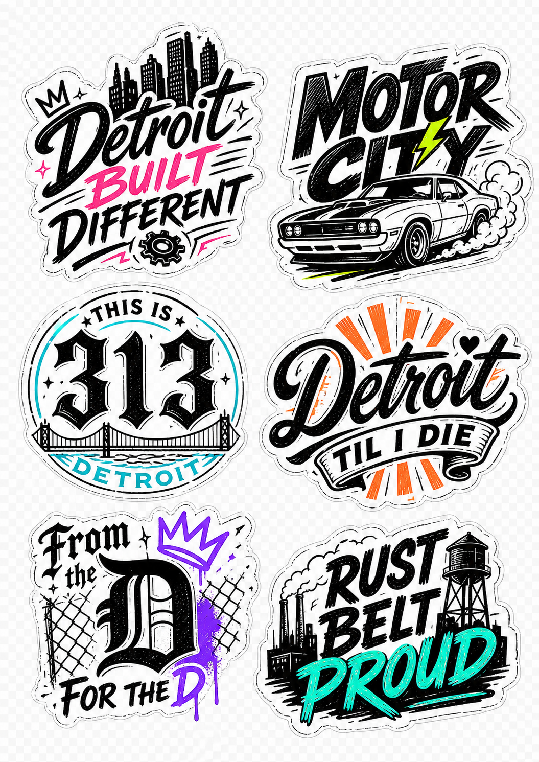 Detroit Pride Sticker Pack | Motor City Edition