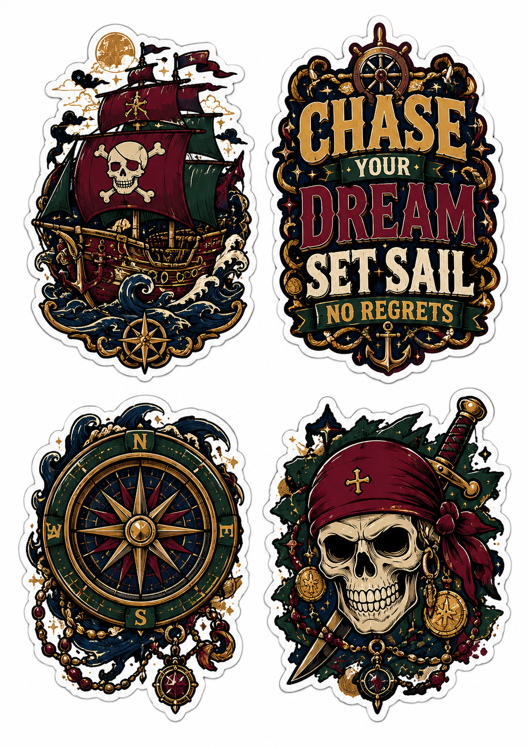 Anime Aesthetic Grand Pirate Sticker Sheet
