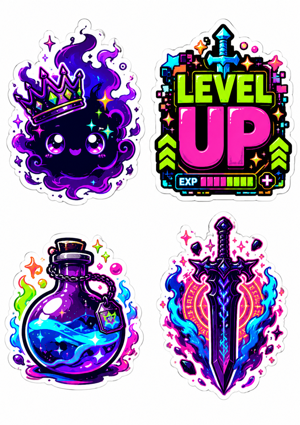 Anime Aesthetic Dark Fantasy Sticker Sheet