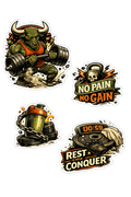 No Pain No Gain Fitness Sticker Sheet