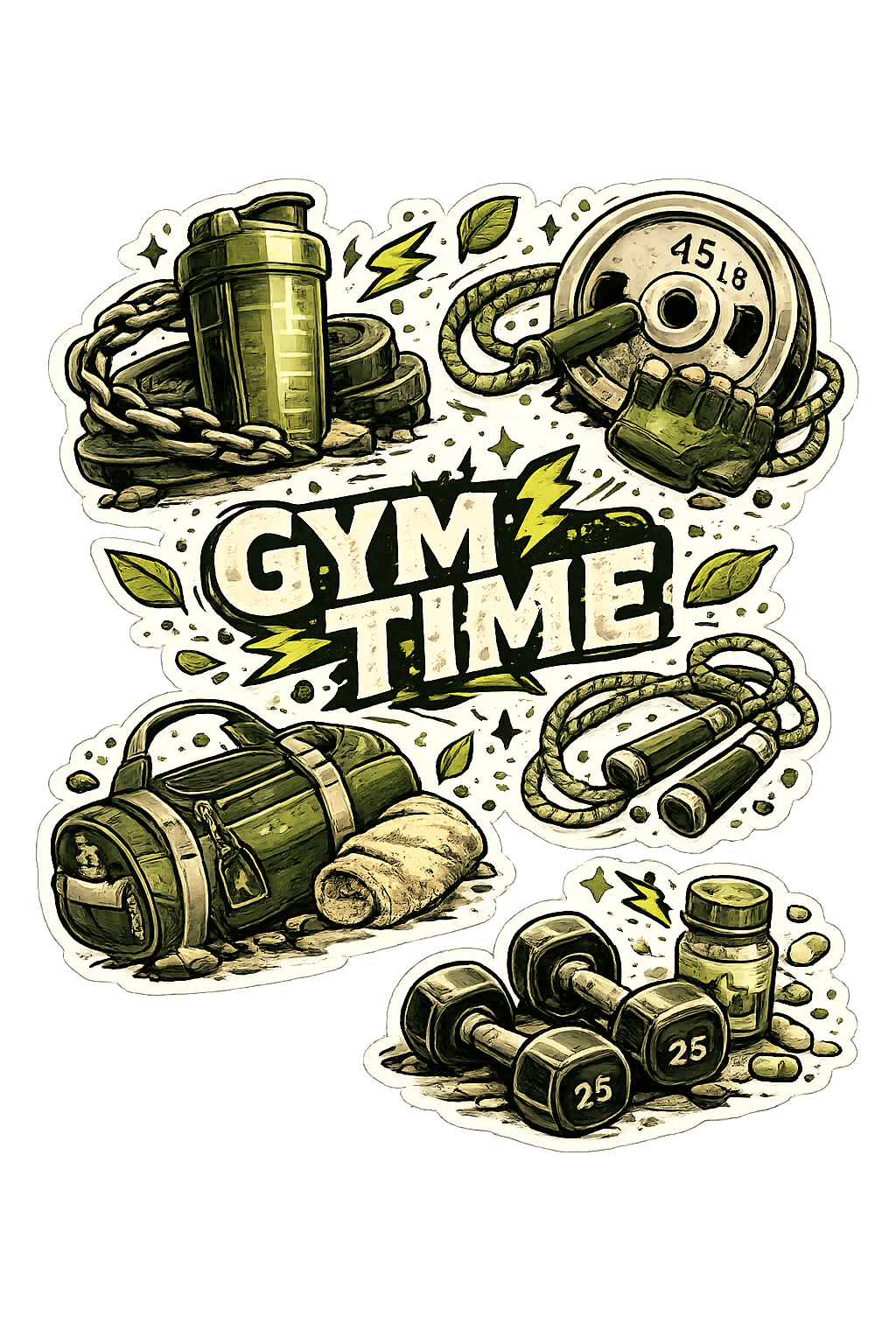 Tactical Gym Time Equipment Sticker