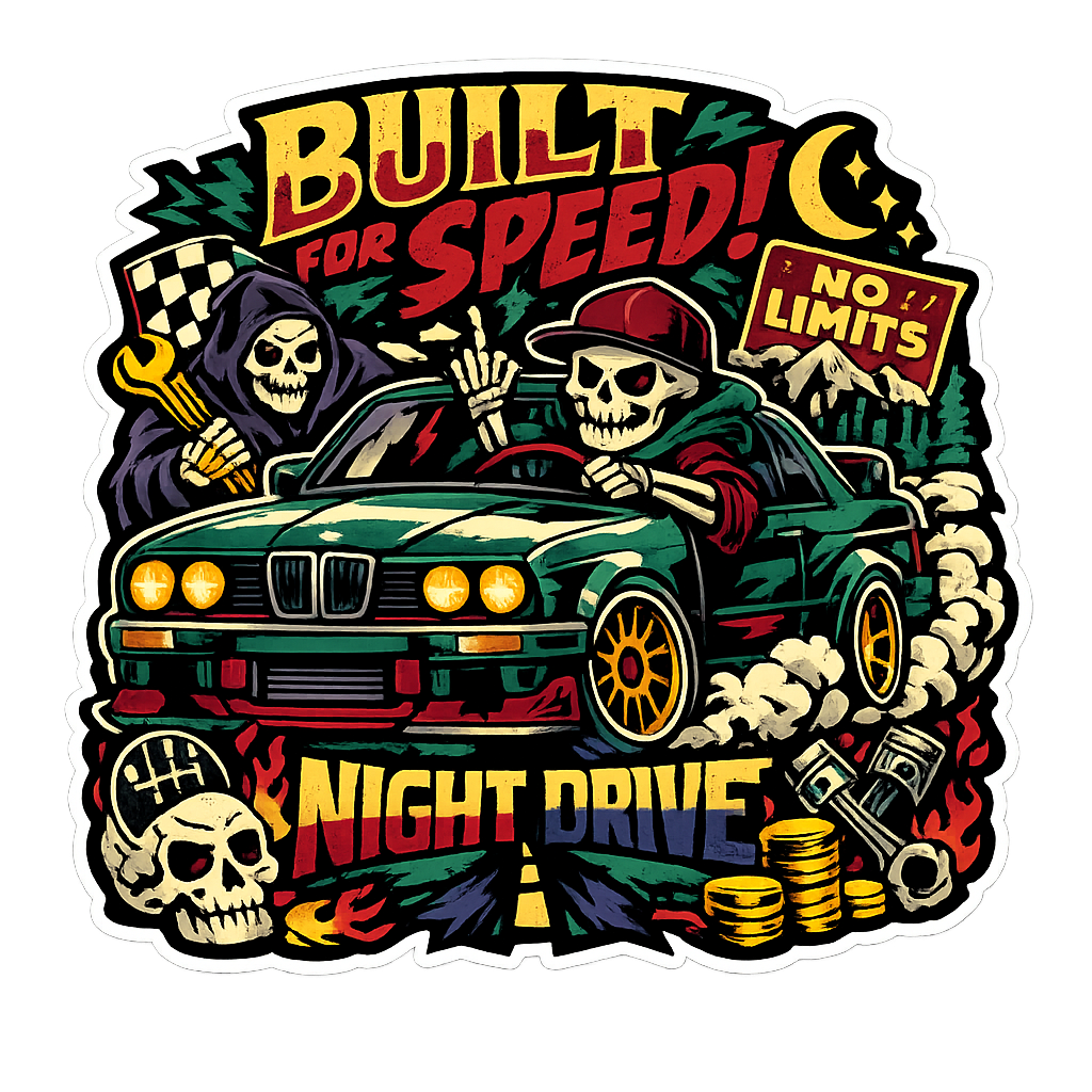 Midnight Marauder: High-Octane Speed Demon Sticker