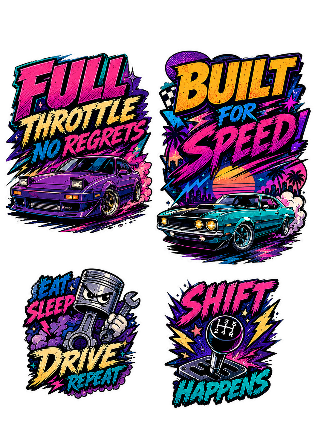 Neon Nightrunner: Midnight Street Culture Sticker Sheet