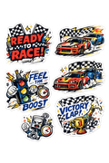 Turbo Charge: Pro-Circuit Racing Sticker Sheet
