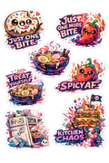 Midnight Munchies: Kawaii Gourmet Sticker Sheet