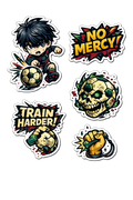 Striker Ambition & Training Sticker Sheet - 5-Piece Soccer Set