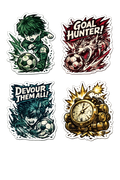 Goal Hunter & Beast Mode Sticker Sheet - 4-Piece Gritty Sports Set