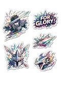 Crystal Knight & Eternal Glory Sticker Sheet - 5-Piece Fantasy Set