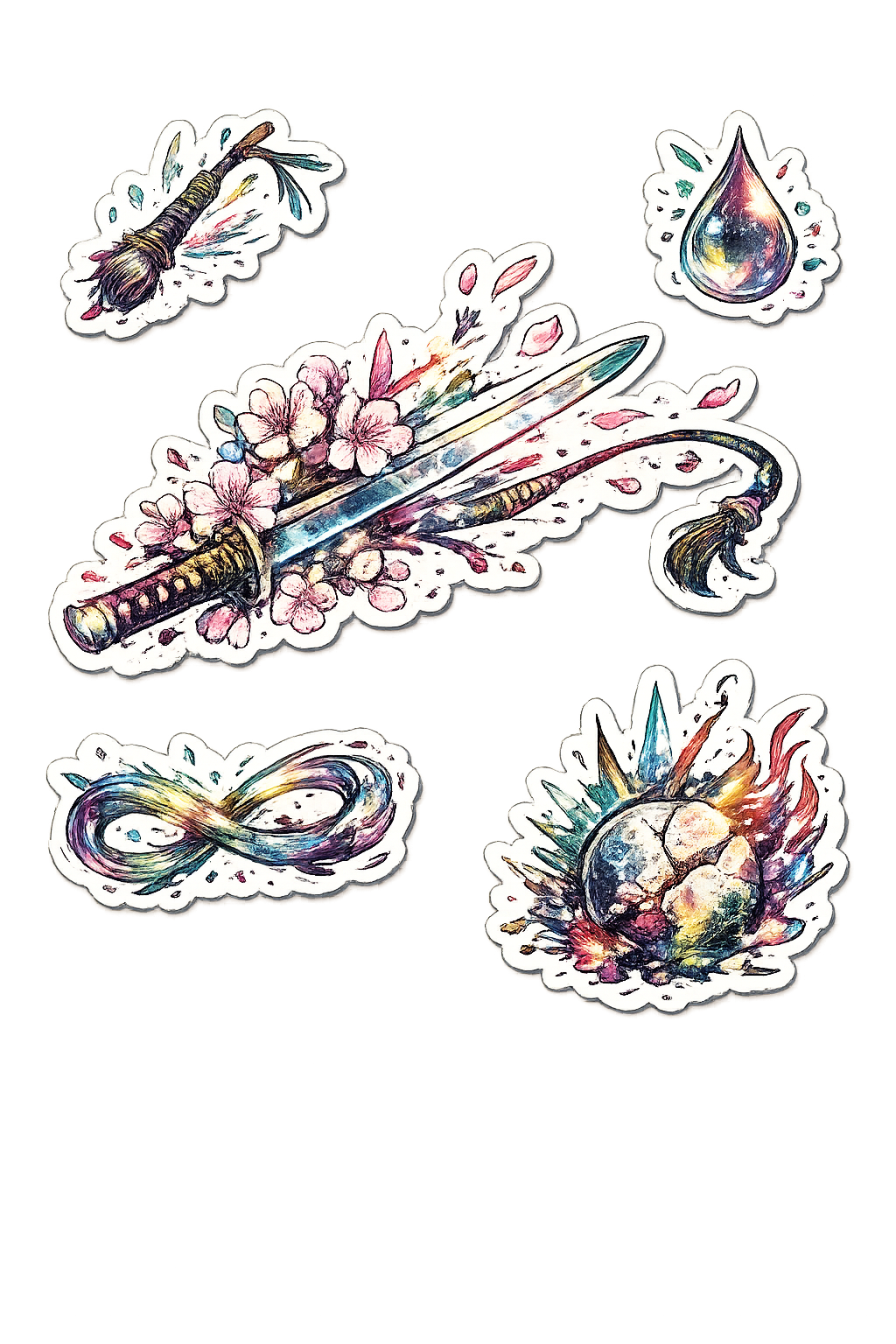 Artisan Ink & Sakura Sticker Sheet - 5-Piece Sketch Collection