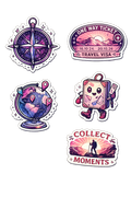 Global Nomad Travel Sticker Sheet - 5-Piece Wanderlust Set