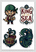 Anime Aesthetic Sea Monster Sticker Sheet