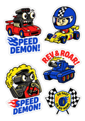 Speed Demon: Playful Racing Toon Sticker Sheet