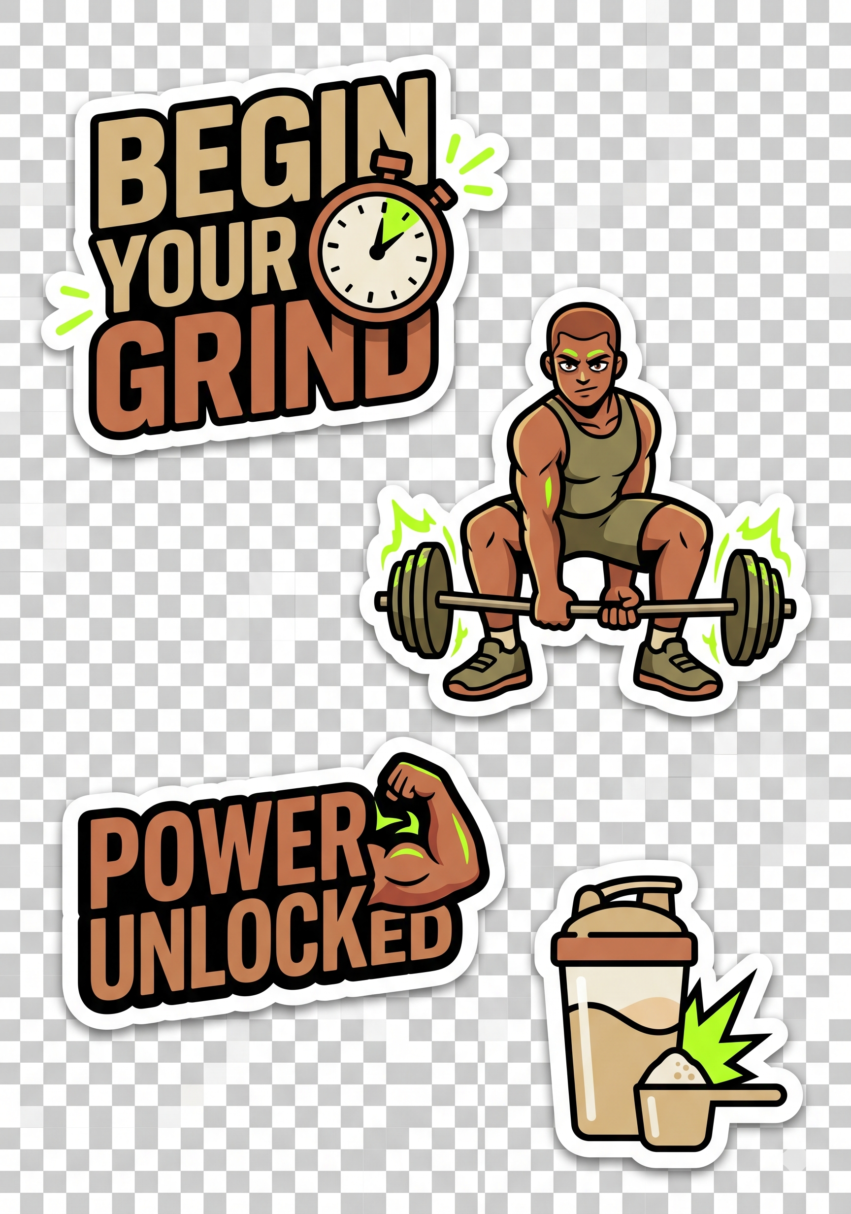 Begin Your Grind Powerlifting Sticker Sheet