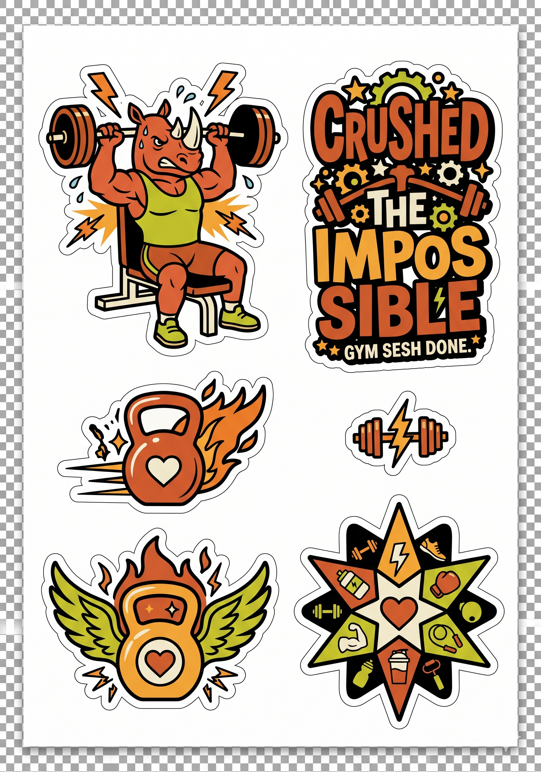 Crushed The Impossible Workout Sticker Sheet