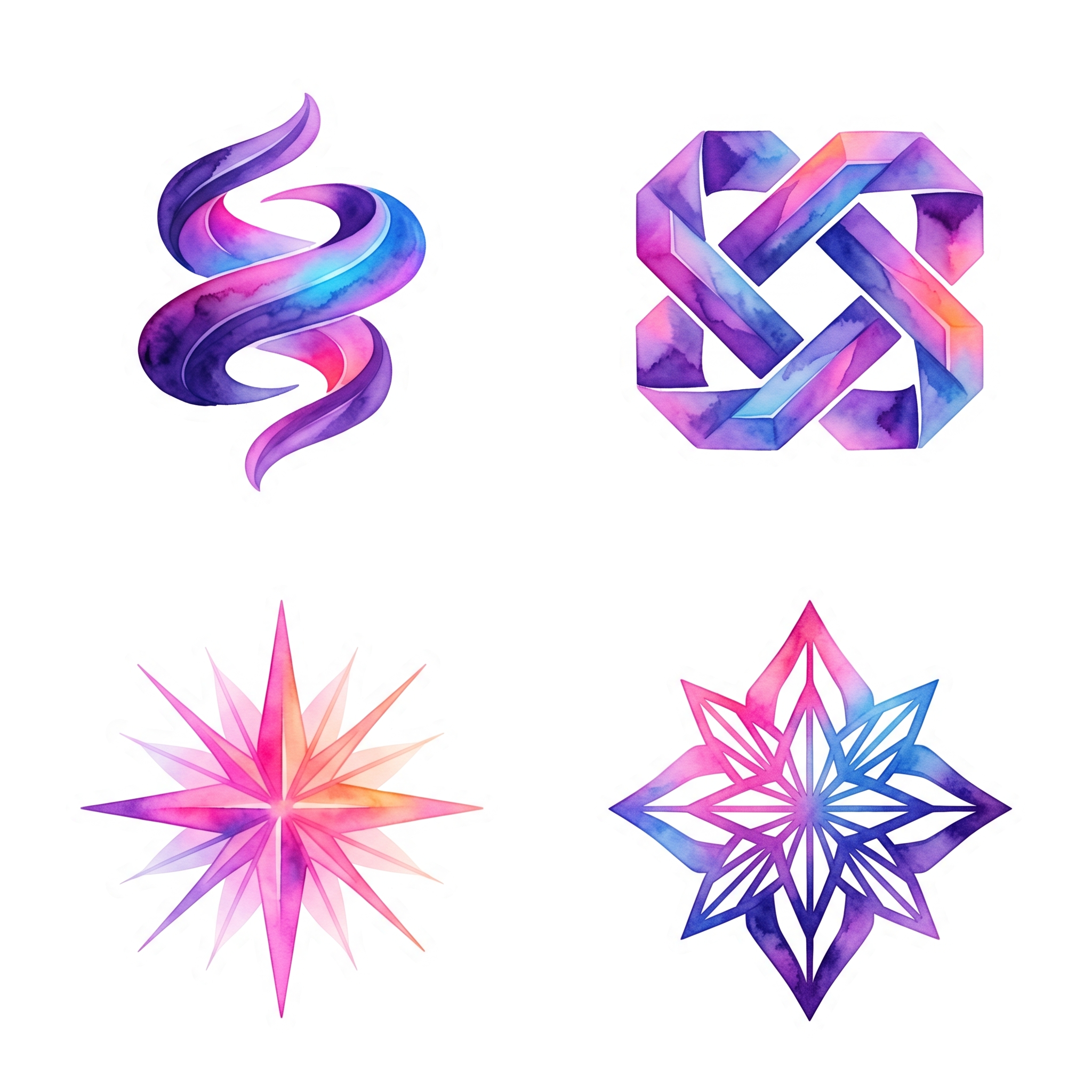 Ethereal Watercolor Geometry Sticker Pack