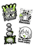 Main Character Moment Sticker Sheet - Green & Black Gamer Aesthetic