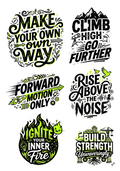 Core Values Motivational Sticker Sheet - Bold Graphic Design Set