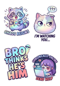 Chronically Online Sticker Sheet - Relatable Digital Vibe Set