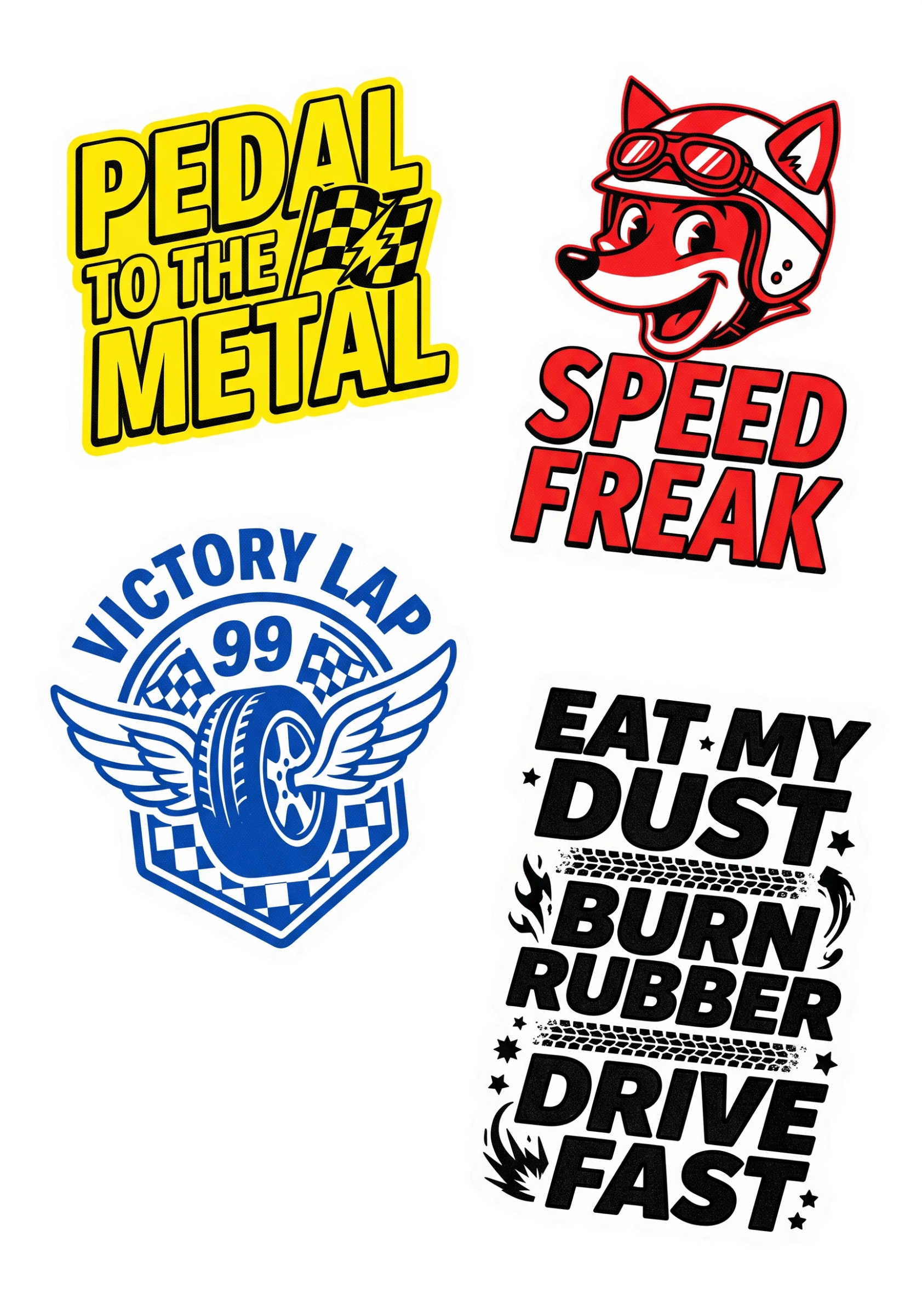 Victory Lap: Classic Racing Spirit Sticker Sheet