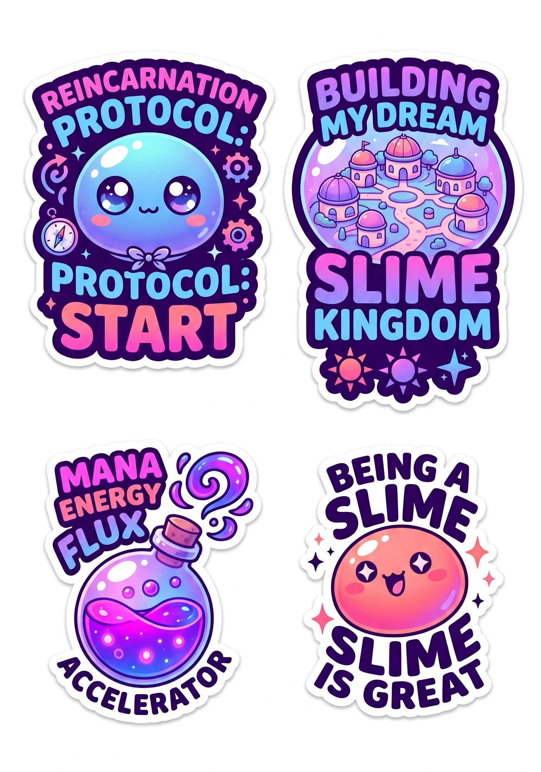 Anime Aesthetic Dark Fantasy Sticker Sheet