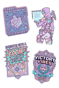 Tactical Squad Ops Pastel Gaming Sticker Sheet 4-Pack