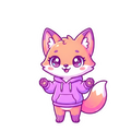 Kawaii Fox in a Hoodie Sticker