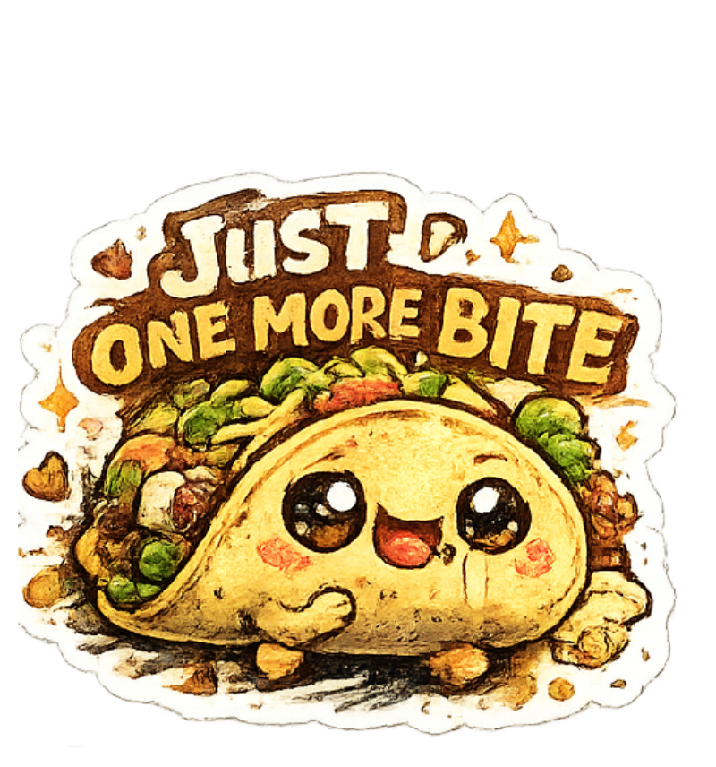 "Just One More Bite" Adorable Taco Decal