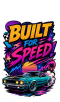 "Built For Speed" Retro Muscle Car Sticker