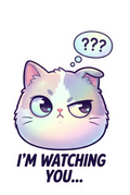 Judgmental Cat Vinyl Sticker - "I'm Watching You" Kawaii Decal