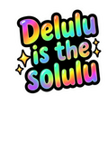 Delulu Solulu Sparkle Sticker - Y2K Vibe Decal
