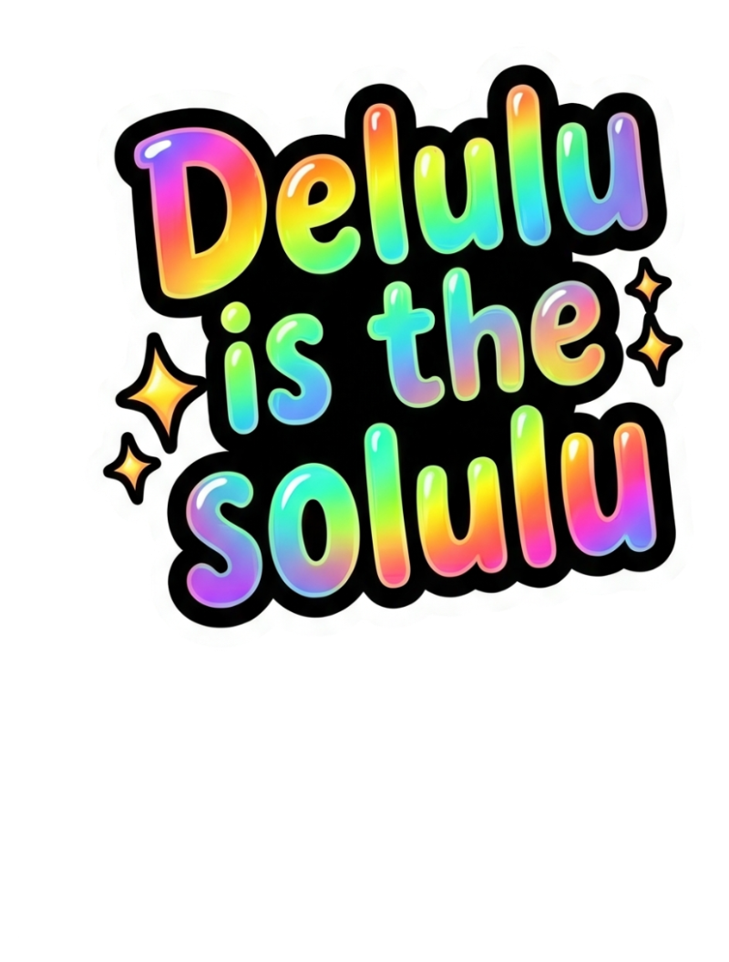 Delulu Solulu Sparkle Sticker - Y2K Vibe Decal