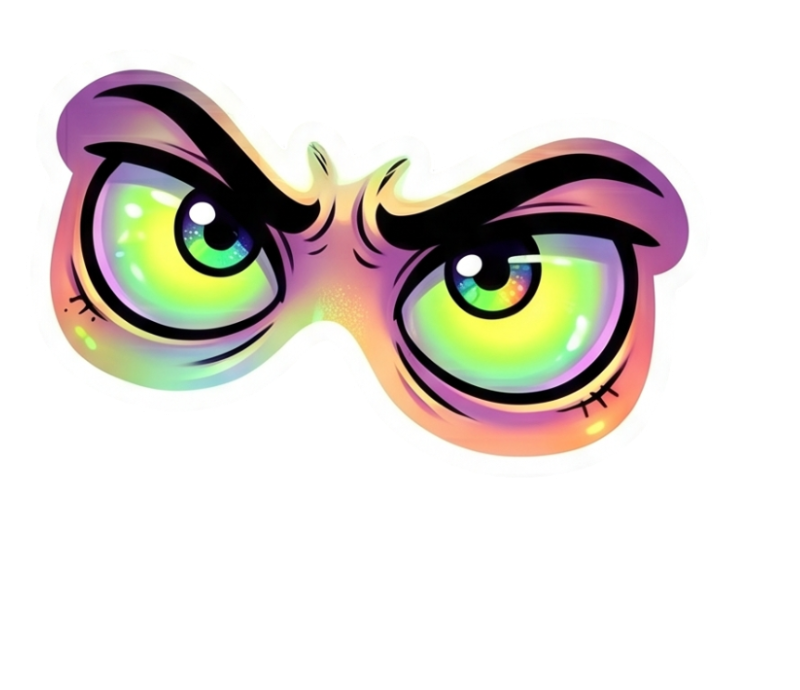 Prism Fury Vinyl Sticker - Holographic Aesthetic Eyes
