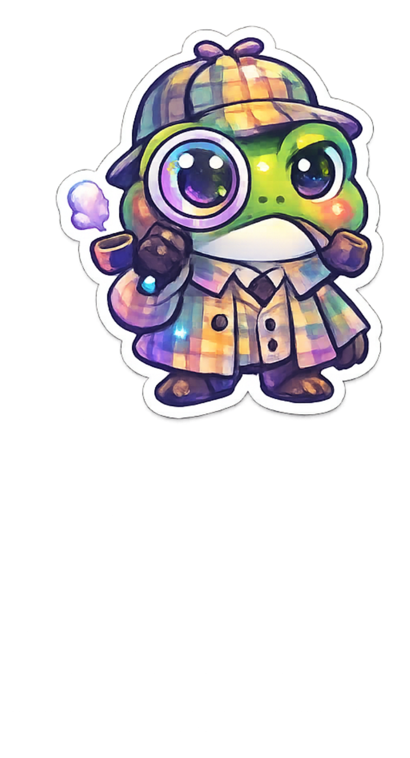 Detective "Sus" Turtle Sticker - Sherlock Holmes Aesthetic Decal