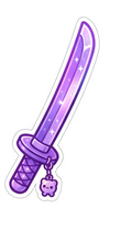 Starry Night Katana Sticker - Holographic Purple Blade Decal