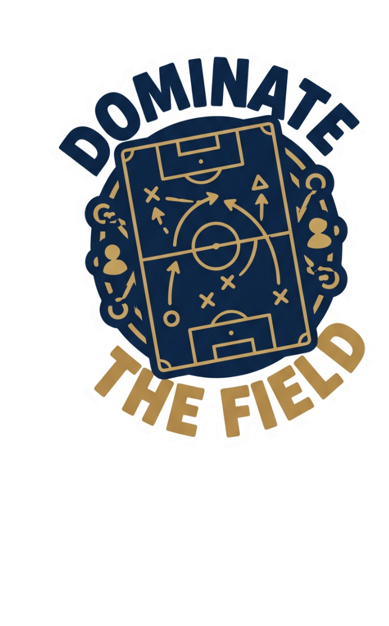 Dominate the Field Soccer Tactics Sticker - Pitch Strategy Decal