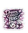 Dream Crazy Big Anime Sticker - Pink Celestial Girl Decal