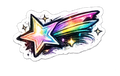 Prismatic Shooting Star Sticker - Sketched Celestial Decal
