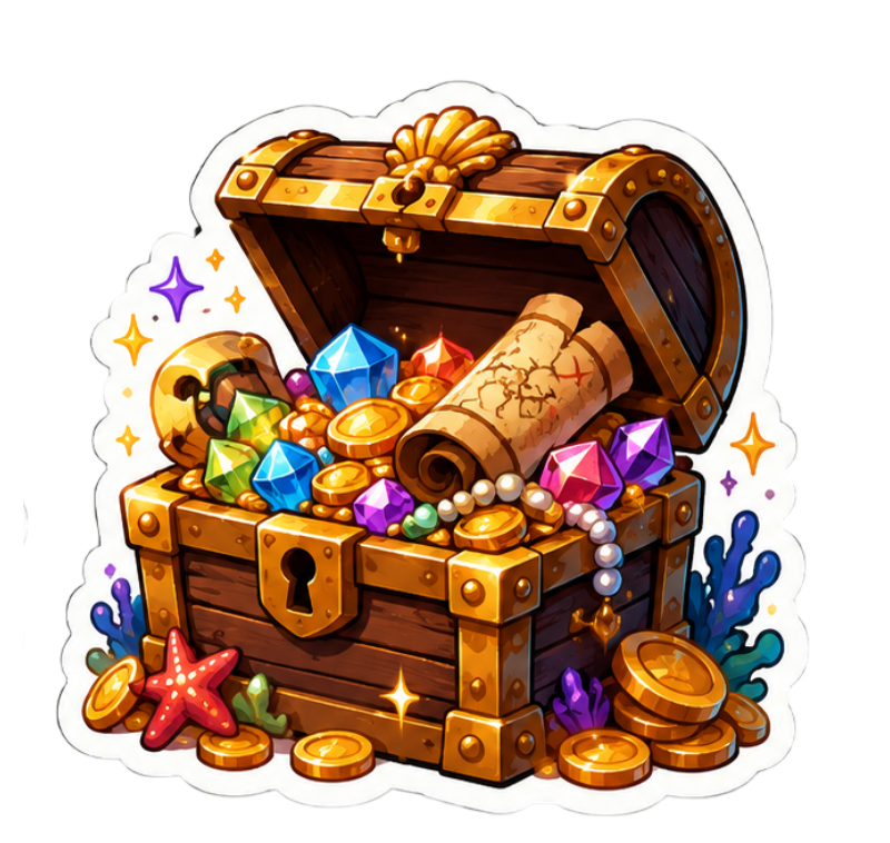 "Captain Inkwell & The Sunken Hoard Sticker Duo"