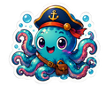 "Captain Inkwell & The Sunken Hoard Sticker Duo"
