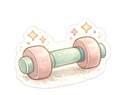 Aesthetic Pastel Dumbbell Fitness Sticker