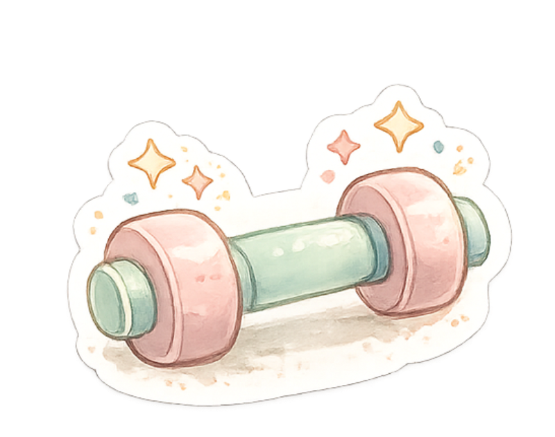 Aesthetic Pastel Dumbbell Fitness Sticker