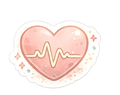 Watercolor Heartbeat Pulse Sticker